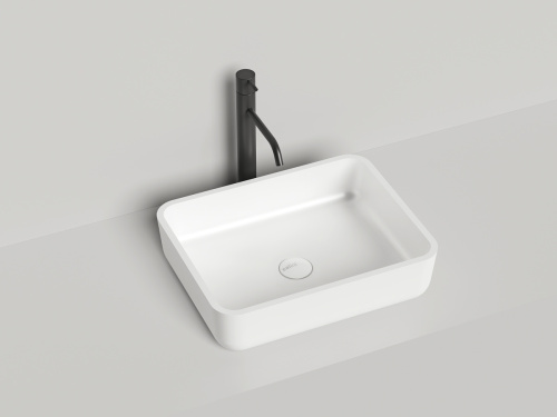 Раковина из искусственного камня S-Stone Salini GLORIA 1102209M 50х40 накладная цвет белый без отверстий под смеситель - фото 2